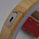 siwiey Lighted Makeup Mirror, Rechargeable 8" Bamboo Vanity Mirror, 1x/10x Magnifying Vanity Mirror with 3 Colors Dimmable Lightning, 360° Rotation Double Sided Cosmetic Light up Mirror