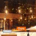 addlon LED Outdoor String Lights 24FT with Edison Vintage Shatterproof Bulbs and Commercial Grade Weatherproof Strand - ETL Listed Heavy-Duty Decorative Cafe, Patio, Market Light