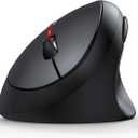 TECKNET Ergonomic Mouse, 4800 DPI Wireless Vertical Mouse, 5 Adjustable DPI Levels, 6 Buttons, 2.4G Silent Wireless Mouse for Laptop, PC, Chromebook, Mac - Black