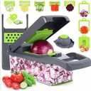AHA Lifestyles16-in-1 Vegetable Chopper Slicer, Veggie Chopper, Food Chopper, Vegetable Cutter & Spiralizer - Kitchen Gadget Makes Slicing and Prepping Quick and Easy Meal Prep Tool