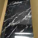 Haimin Wall Panels Peel and Stick 10 Pieces 23.6x11.8in (19.4 Sq. Ft. Coverage) Lightweight Backsplash Marble Look Tile (not Real Marble) Ideal for Kitchen Bathrooms Living Rooms Bedrooms (Black-JGH)