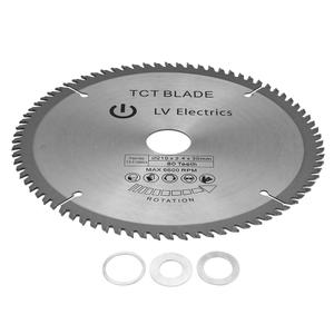 Circular Saw Blade 8-1/4-Inch 80 Tooth Fine Finish Thin Kerf 30mm Bore Diameter Rotary Tool Cutting Disc Cemented Carbide with 3 O-Rings for Woodworking/Metal/Plastic Cutting