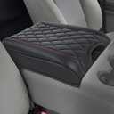 Center Console Cover for 2015-2020 F150, 2017-2022 F250 F350 F450, 2018-2024 Expedition Accessories, Leather Middle Armrest Console Cover Elbow Arm Rest Cushion (Bucket Seat Only)