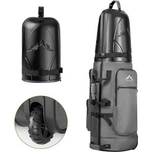 uniHimal Golf Travel Bag with Hard Case Top, 1680D Heavy Duty Oxford Golf Club Travel Bags for Airlines with Wheels Easy to Maneuver