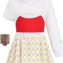 Girls Halloween Costume for Cheerleader Costume Kids Cute Dress up Accessories (140 9-10 Years)