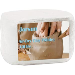 JOAWSOME Natural Air-Dry Clay Kaolin, Non-Toxic All-Purpose Compound 10LBs, All-Purpose Modeling Clay (White)