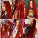 Red Boho Human Hair For Braiding Red Deep Wave Boho Bulk Human Hair for Braiding 26 26 inch No Weft Deep Curly 2 Bundles 50Gram/Bundle