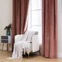 MIULEE Velvet Curtains 96 inches 2 Panels - Luxury Blackout Curtains for Bedroom Living Room Thermal Insulated Super Soft Window Drapes Rod Pocket & Back Tab, Dusty Rose Pink, W52 x L96 inches