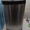 Ninestars 13 Gallon Automatic Trash Can, 50L Touchless Motion Sensor Garbage Can with Odor-Sealing Lid, Rectangular Stainless Steel, Black Trim