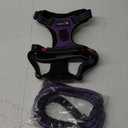 No Pull Dog Harness Adjustable Reflective Oxford Easy Control Medium Large Dog Harness with A Free Heavy Duty 5ft Dog Leash (M (Neck: 14.5"-20.5", Chest: 22"-28"), Purple Harness+Leash)