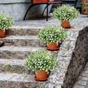 NETAP Outdoor Artificial Flowers UV Resistant, 20 Bundles Fake Realistic Floral Greenery Plants for Outside Porch, Window Boxes, Garden, Yard, Inside Home Table Decor, White