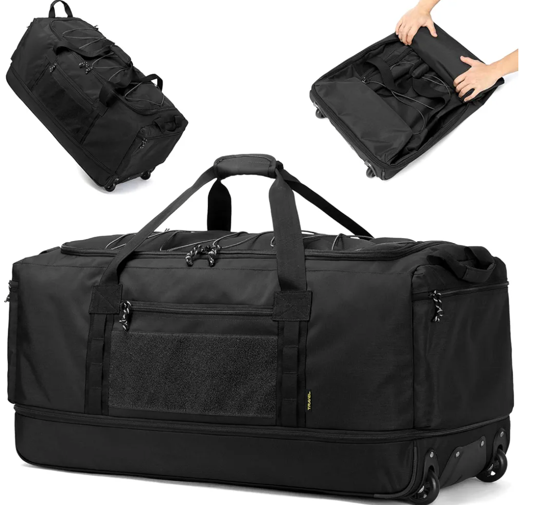 170L Extra Large Baseball Bag with Wheels Gym Duffle Softball Catchers Coach Team Equipment Bags Collapsible Rolling Travel Duffel Bat Gear Bag for Hockey Basketball Football Volleyball Soccer