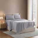 Nestl King Sheet Set - Luxury 1800 Ultra-Soft Microfiber King Bed Sheets - Double Brushed - Deep Pockets - Easy Fit - 4 Piece Set - Bedding Sheets & Pillowcases (King, Light Grey)
