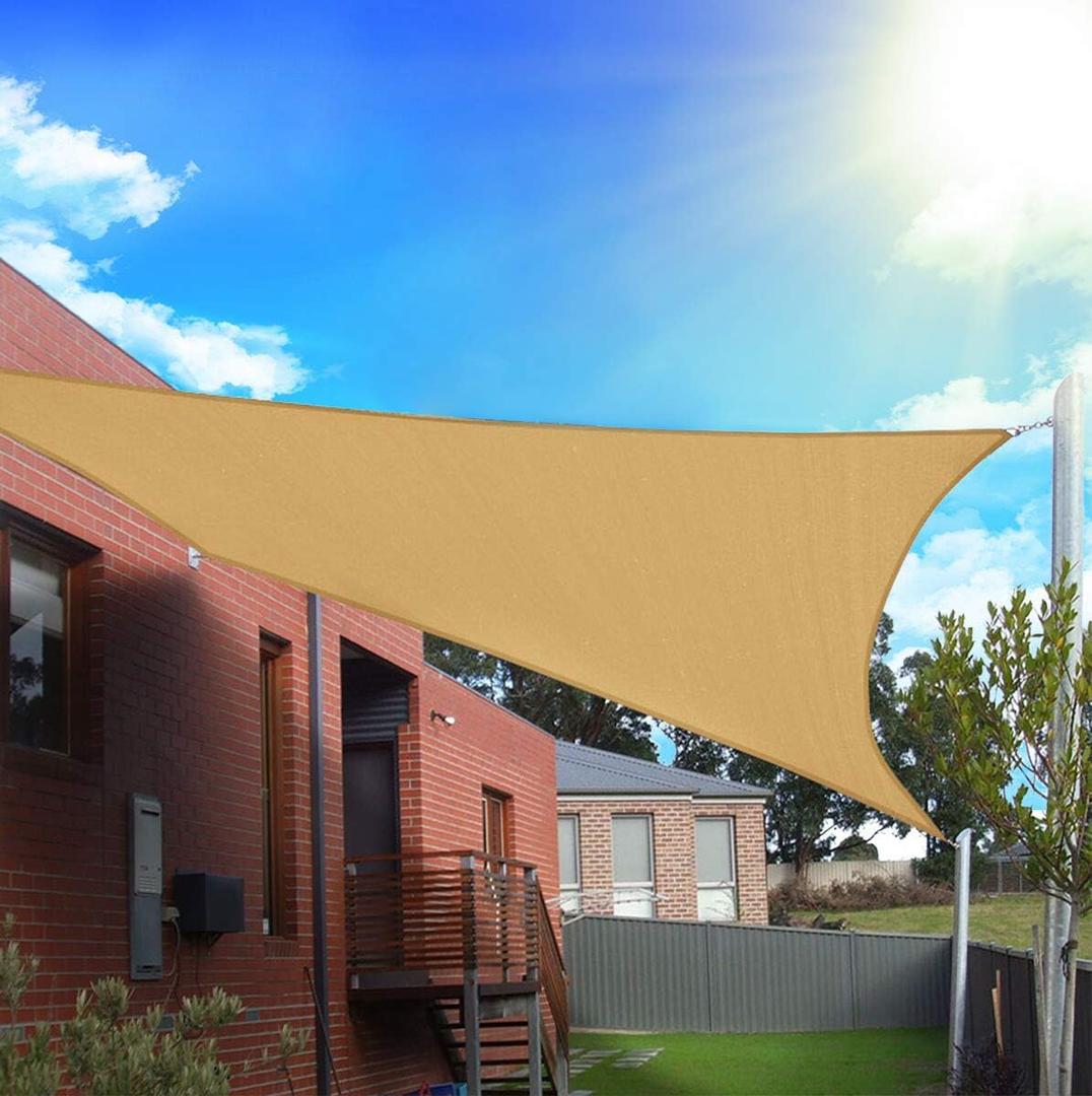 FLY HAWK Rectangle Sun Shades Outdoor, 6' x 8' Patio Sun Shade Sail Canopy Sunshade Cover Sails Shade - Durable Fabric Cloth for Outdoor Garden Yard Pond Pergola Sandbox Deck Courtyard - Gray Color