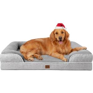 EHEYCIGA Orthopedic Dog Beds for Extra Large Dogs 44x32Inch, Waterproof Memory Foam XL Pet Bed with Sides, Non-Slip and Egg-Crate Foam Big Dog Couch Bed with Washable Removable Cover, Grey