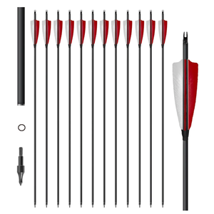 30 inch Carbon Arrows with 4 Inch Turkey Feather Arrows 500 Spine Hunting Arrows for Recurve Bow & Compound Bow, 12 Pack