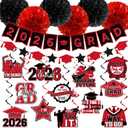 Graduation Decorations 2026
Red and Black Congrats Grad Banner - Red Graduation Banner Class of 2026 , 4 pack