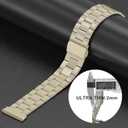 Wearlizer Compatible with Fitbit Versa 4/3 Bands/Fitbit Sense Bands for Women Men, Stainless Steel Ultra-Thin Lightweight Metal Replacement Strap for Versa 4/Sense (Soft Gold)