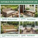 Summsun Outdoor Bench Cushion: Waterproof and Fade Resistant Patio Furniture Cushions - Non-Slip Bench Pad Cushion with Removable Cover for Garden Swing Porch Sofa Settee, 48 x 18 x 3 Inch, Beige