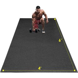 Large Exercise Mat, 8' x 6'/8' x 4'/6' x 4' Extra Durable Workout Mats for Home Gym Flooring, High-Density Gym Mats Cardio Mat for Jump Rope, MMA, Stretch, HIIT, Shoe-Friendly, Non-Slip, Non-Toxic