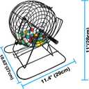 Yuanhe Jumbo Bingo Game Set - 11 Inch Tall Metal Cage with Calling Board, 7/8" Bingo Balls, 500 Bingo Chips,100 Bingo Cards for Large Group Games