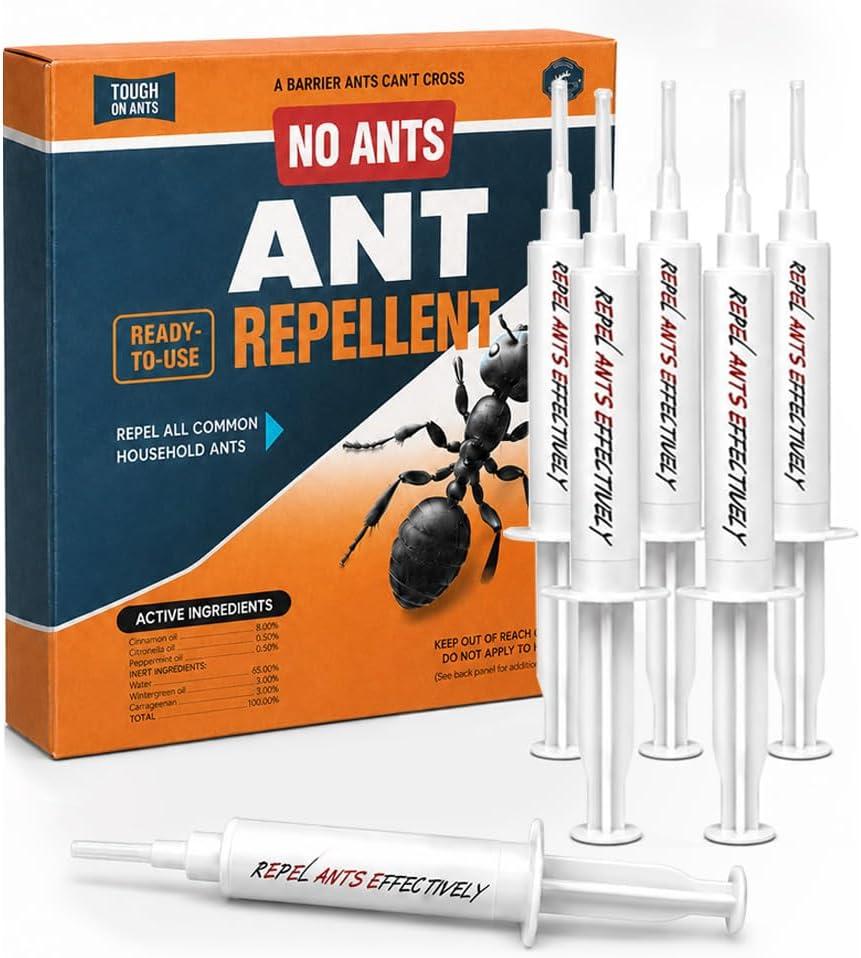 Ant Away Repellent Indoor Use, Keep Ants Away for Outdoor, Helps Keep Sugar Ant & Black Ants Away for Kitchen, Cabinets & Entry Points, Kid & Pet Safe-6P