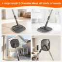 Collapsible Mop and Bucket Set, Spin Mop with Separate Dirty and Clean Water, 6 Replaceable Mopping Pads with Foldable Handle, Deep Cleaning Mops and Buckets for Household Use Floor Cleaning