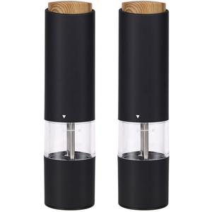 2PCS Electric Salt and Pepper Grinder, Rechargeable Salt Grinder with LED Light & Large Capacity Container Automatic Pepper Shakers for Kitchen Dining Restaurant Outdoor
