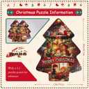 MISITU Jigsaw Puzzles 451 Pieces for Adults Chiristmas Unique Shape Challenging Difficult Puzzles Birthday Gift Game Toys Warm Christmas 13 x 18 Inches