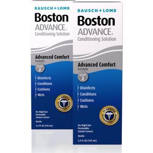 Boston Advance Conditioning Solution, Conditions & Wets Rigid Gas Permeable (RGP) Lens for Comfortable Wear, 3.5 Fl Oz (Pack of 2)