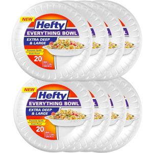 Hefty Everything Foam Bowls, 9 Inch Diameter, 28 Ounce Capacity, 20 Count, 50 Count