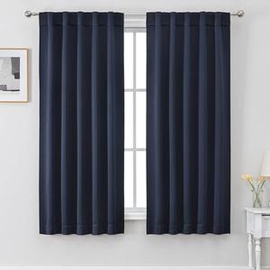 Chyhomenyc Halloween Black Blackout Curtains for Bedroom 63 Inch Length 2 Panels, Thermal Insulated Energy Saving Noise Reducing Privacy Rod Pocket Back Tab Window Curtain Drapes, 40Wx63L