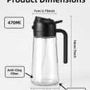 2 x 16oz/470ml Oil Sprayer for Cooking, 2 in 1 Oil Dispenser for Kitchen, Olive Oil Sprayer, Food Grade Glass Bottle for Kitchen Gadgets, Air Fryer Accessories, Salad, BBQ (Black)