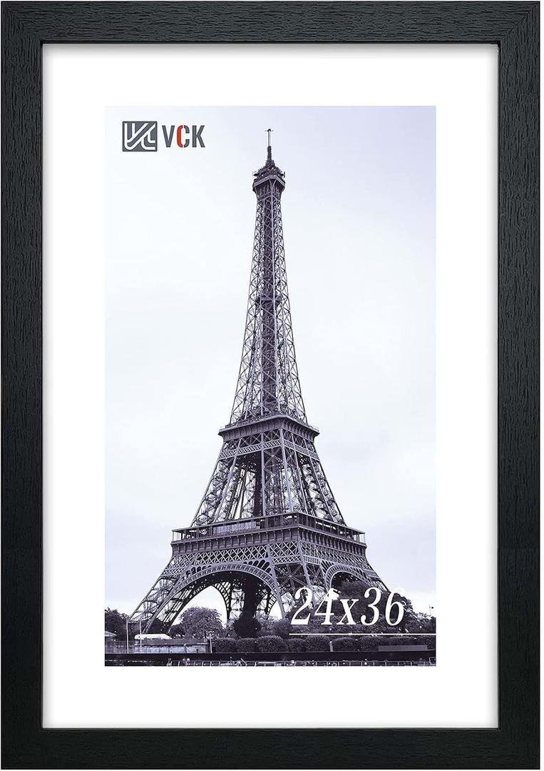 24x36 Poster Frame, Black Wood Picture Frame for Wall Display, 1 Pack