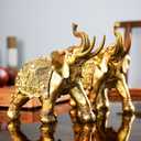 Lucky Elephant Statue,2Pack 7" Elephant Decor,Elephants Figurine for Home Decor Unique and Ornament for Living Room,Table Centerpiece Shelf and Office Adds(Resin Craft)