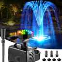 Submersible Pump RGB Pond Filter System Kits,3-in-1 Pond Filter Fountain with Colorful Lights,660GPH Pond Filter Box,Multi-layer Filtration, Applicable to Garden Pond,Fish Tank,Water Feature (Black)