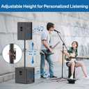 Rimous Heavy-Duty Speaker Pole for Subwoofer with Height Adjustable Subwoofer Pole Mounts Fits M20 Threaded Mount and 35mm Mount Speaker Extender with M20 to 35mm Adapter Load Capacity 121LBS, 2 Pack
