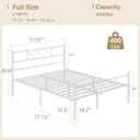 VECELO Full Size Bed Frame with Headboard, Heavy Duty Bedframe with Strong Metal Slats, No Box Spring Needed & Easy Assembly, Pure White