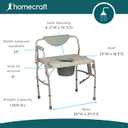 Homecraft Deluxe Bariatric Drop Arm Commode, 1000 lb Weight Capacity, Extra Wide Seat with Adjustable Height, Bedside or Over Toilet Use, Drop Arms for Easy Transfers, Includes Splash Guard & Bucket