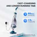 Enhulk Rechargeable Handheld Cordless Pool Vacuum for Above Ground Pool and Inground Pool, 60-Minute Runtime,Powerful Suction up to 18.5 gallons/min, Efficient Leaf and Debris Removal, PC10 Pro