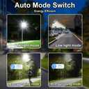 Commercial Solar Street Lights Outdoor - Waterproof Motion Sensor & Dusk to Down, Street Solar Parking Lot Light Outside for Yard, LED Flood Solar Light with Remote for Garden Patio, 12000, 2 Pack