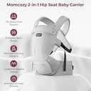 Momcozy Baby Carrier with Hip Seat, 2-in-1 Forward-Facing Carry for Active Babies, Detachable Hands-Free Carrier up to 44lbs, Breathable Infant Carrier Fits Waist Sizes up to 45 Inches, AirMesh Grey