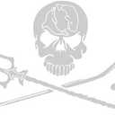 8 x 2 Pcs 4.7 x 5.9 Inch Skull Bone Decal White Skull Bone Decal 3D Sticker for Vehicle/Motorcycle/Boat/Cruisers/Chopper