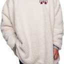 FOCO NCAA unisex-adult Reversible Oversized Sherpa Hoodie Sweatshirt Big Logo Hoodeez (Team Color,  One Size)