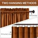 StangH Fall Curtains Burnt Orange Velvet Curtains Luxury Terracotta Thermal Insulated Room Darkening Bedroom Window Drapes for Living Room, Holiday Home Decor for Backdrops, W52 x L84, 2 Panels