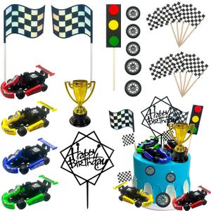 MEMOVAN Racing Car Cake Decorations 23pcs Racing Car Cake Topper Birthday Cake Decoration for Boy's Kids Racing Car Theme Birthday Supplies Party Favors