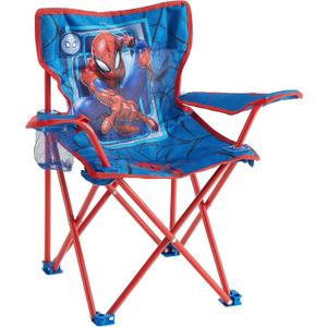Marvel Spiderman Kids Folding Camp Chair with Cup Holder and Carry Case,Portable Outdoor Chair for Camping, Beach, and Backyard Fun
