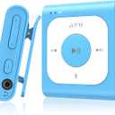 AGPTEK 64GB Clip MP3 Player with Bluetooth, A53PL Portable Music Player with FM Radio, Shuffle, No Phone Needed, for Sports (Blue)