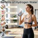 Hydrogen Water Bottle - Up to 4000+ PPB, Portable 16OZ Hydrogen Water Bottle Generator SPE PEM Tech, Rechargeable Hydrogen Rich Water Glass Bottle for Home Gym Office and Travel Health Gift, Silver