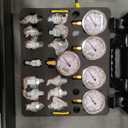 Hydraulic Pressure Test Kit with 5 Gauges(Max 10000 PSI), 13 Test Couplings 14 Tee Connectors 5 Test Hoses, Hydraulic Gauge Tester Set for Excavator, Construction, Machinery